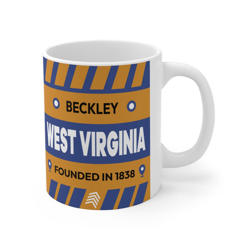 11oz Ceramic mug for Beckley, West Virginia Side view