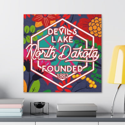 24x24 artwork of Devils Lake, North Dakota in context -Alpha design